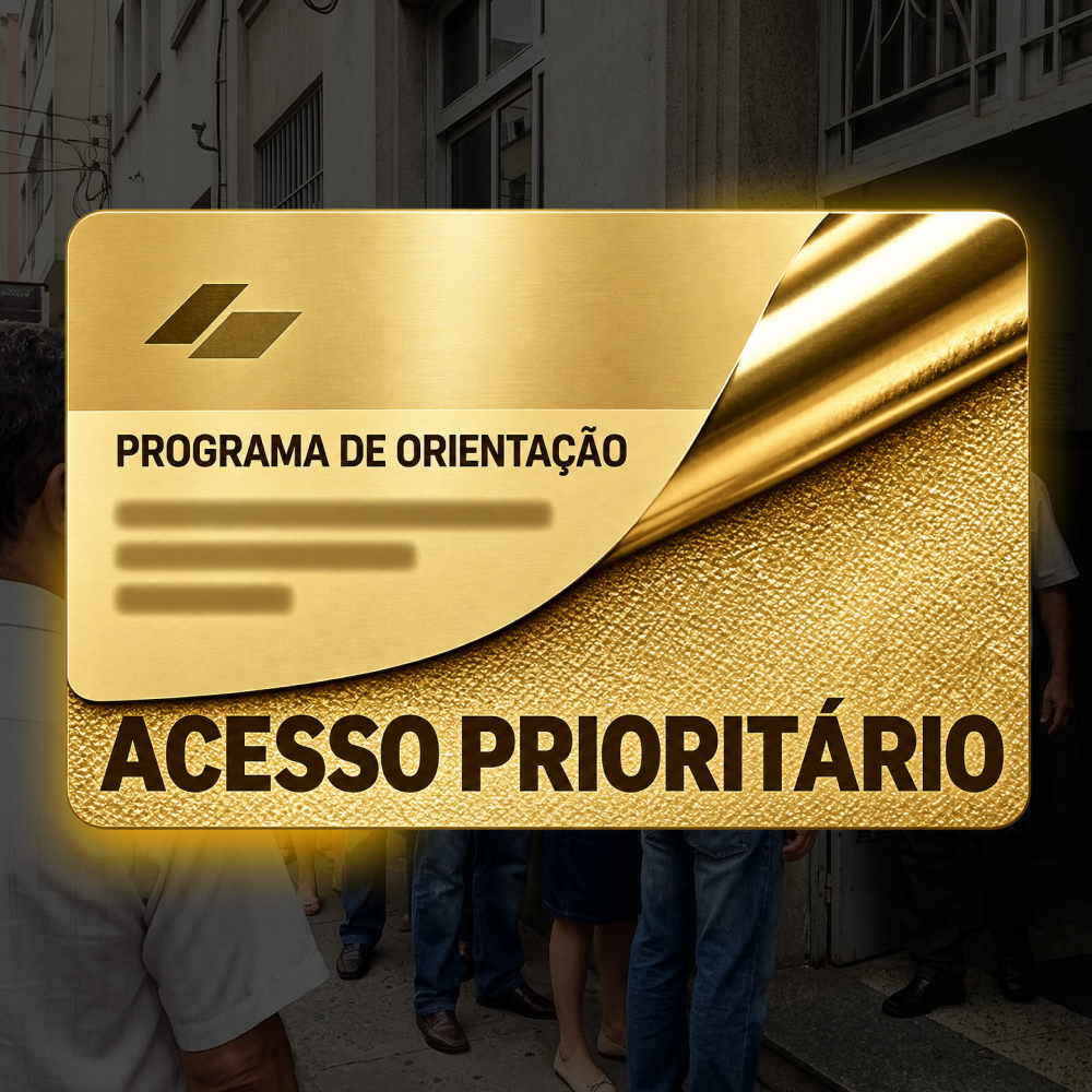 Cartão de acesso ao programa Rumo Vivo (dourado antigo) referente a Consulta inicial de desenvolvimento profissional